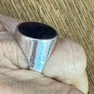 Silver and dark lapis unisex  Ring